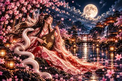 Benzaiten – Melody Beneath the Sakura Moon