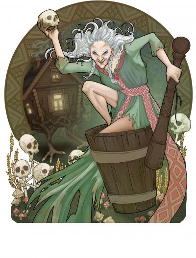 Curious Lynx Games - Card Art - Baba Yaga